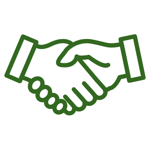 Guidance link icon featuring two stylized clasped hands.