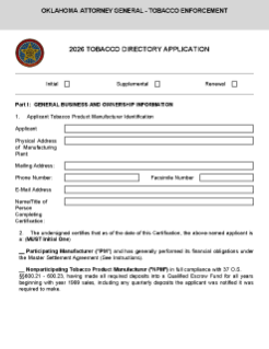 2026 Tobacco Directory Application