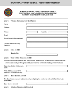 2025 Yearly Certificate of Compliance