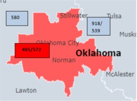 405 area code overlay map