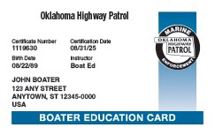 Ok Boater Education Card