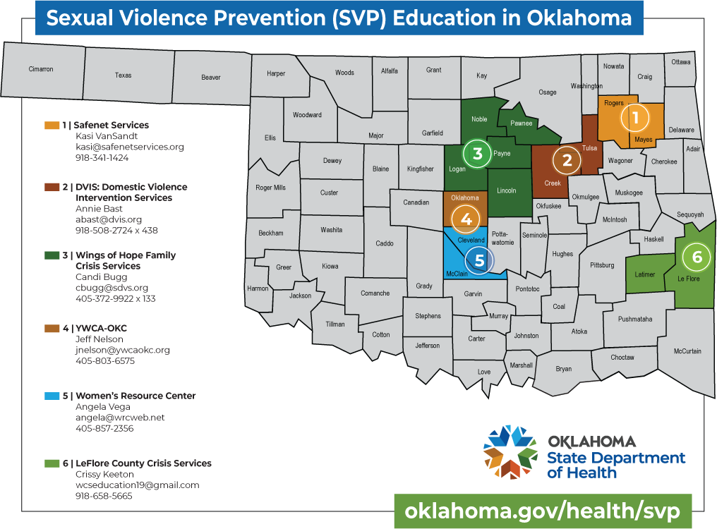 Sexual Violence Prevention and Education in Oklahoma Map