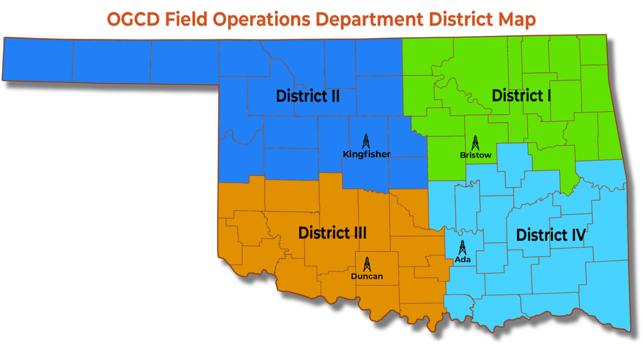 County map showing coverage by each field office