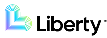 Logo for Liberty, formerly known as Liberty Utilities, with a heart shape radiating outward from the letter L