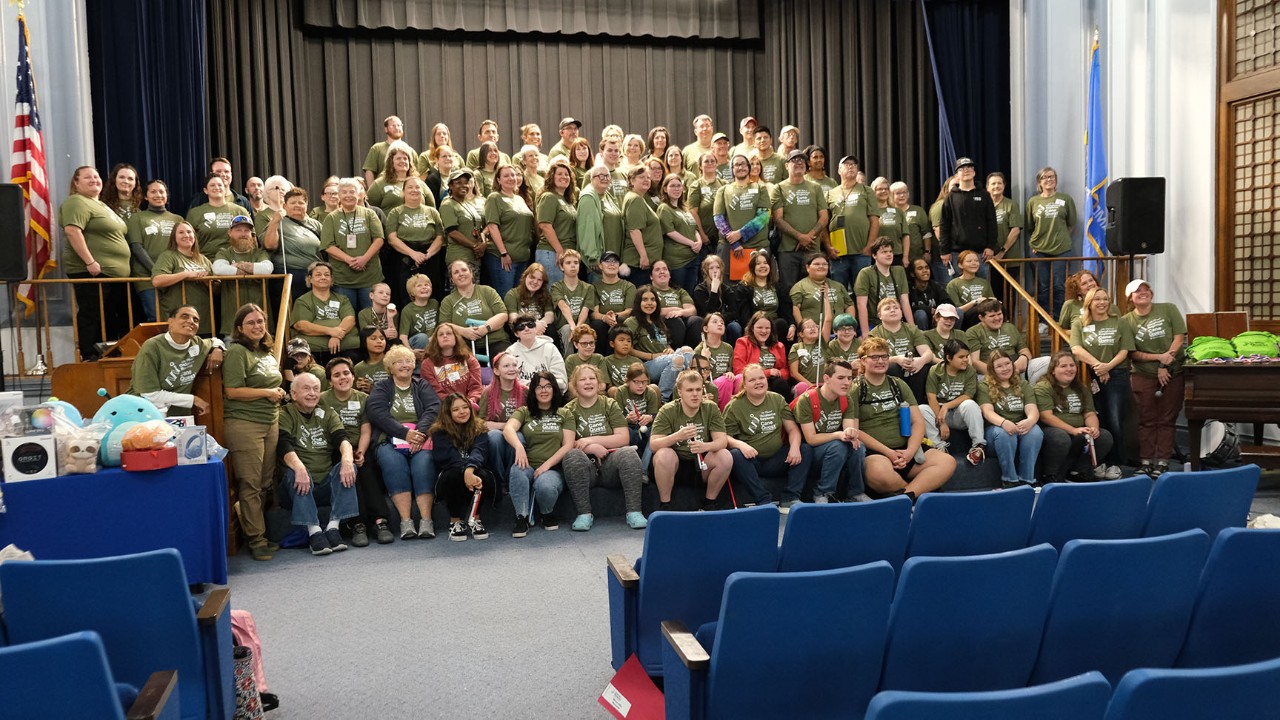 Smiling group of people.